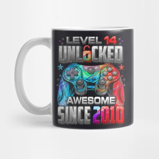 Level 14 Unlocked Awesome Since 2010 14Th Birthday Gaming Mug
